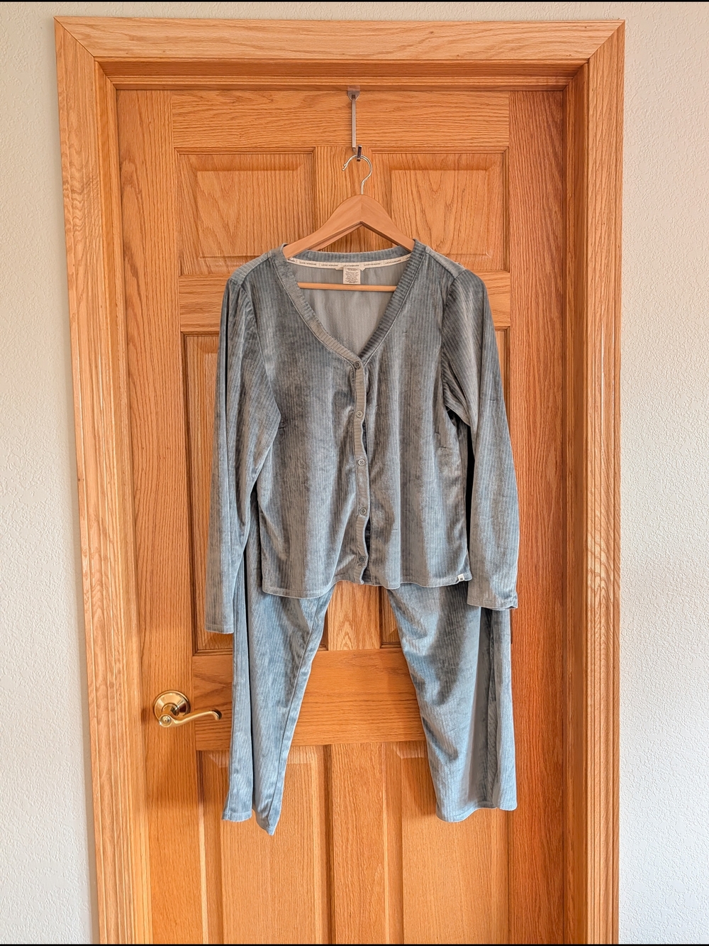 Lucky Brand Seafoam Green Ribbed Pajama Set. Sz XL.